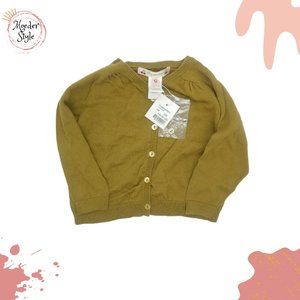 BONPOINT 12M light brown buttonUp VNeck Cardigan